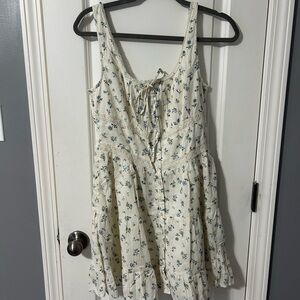 GAP Cream and Blue Floral Mini Dress